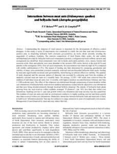 Interactions between meat ants (Iridomyrmex spadius) and bellyache bush ...